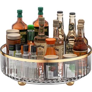 Clear Lazy Susan Pantry Organizers and Storage, 11 Turntable Organizer, 360 Rotating Storage Rack for Kitchen, Pantry, Cabinet, Dining Table, Fridge, Countertop, Vanity, Food Storage