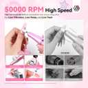 SAVILAND 50000RPM Professional Nail Drill: Rechargeable Electric Nail File 6000mAh Battery Nail Filer Electric for Manicure Pedicure Shaping & Acrylic Removal Salon Use Drill para Uas Profesional (1-pink 2025)