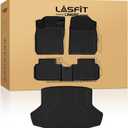 LASFIT Floor Mats & Trunk Mat for Honda Civic Hybrid Sedan 2025 2026 Only, All Weather TPE Custom Fit Car Floor Liner, 1st & 2nd Row & Cargo Mat, Black (Not for Civic Hybrid Hatchback)