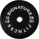 Signature Fitness Color Coded, Olympic Bumper Plate Weight Plates with Steel Hub - 100% Virgin Rubber, SF-CLR10P