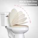 Durable Soft Close Toilet Seat Round Durable Plastic with Quick-Release Hinges, Easy Install & Clean, Industrial Grade Replacement for Standard Toilets, Almond