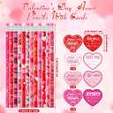 48 Pack Valentine's Day Heart Pencils Bulk and Valentine Exchange Card for Valentine Party Favor Office Rewards Gift Exchange Prizes Supplies