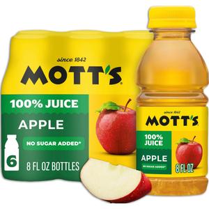 Mott's 100% Original Apple Juice, 8 fl oz bottles, 6 pack, EXP: 03/04/27