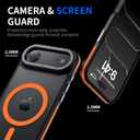 Magnetic for iPhone Air case, with Camera Lens Protector [10Ft Military-Grade Protection] Compatible with fit MagSafe Slim case for iPhone 17 Air 6.5 inch, Orange Bumper