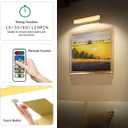 4Pack Wireless Picture Light with Remote,Battery Operated Wall Sconces for Wall Decor,3 Color Timer&Dimmable Paintings Light LED Art Display Lamp Picture Frame Light for Artwork Posters Gallery-Gold