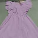 GRACE KARIN Girls Summer Dresses Round Neck Ruffled Sleeves Double Ruffle A-line Casual Party Dress, 6Y