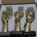 3 Pcs Thinker Small Statue Set - Golden Black Abstract Art Sculpture Modern Living Room Shelf Aesthetic Decor Coffee Table Office Bookshelf Bathroom Counter Decor (3 PCS Gold)  