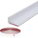 Shower Threshold Water Dam,Self Adhesive Silicone Waterproof Barrier Bathroom and Kitchen Shower Water Stopper Guard for Dry And Wet Separation Caulk Seal Strip Edge Trim(98Inch, White)