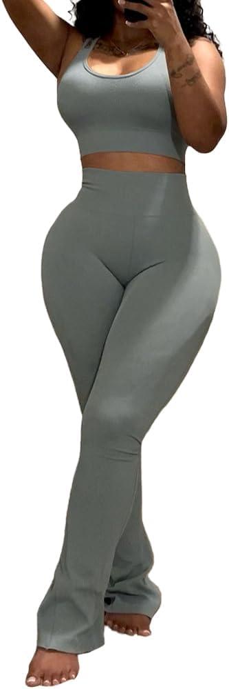 Nimsruc 2 Piece Outfits for Women Casual Sweat Suits Trackusuits (Large, 8126 Light Grey)