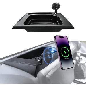 Magnetic Jeep Phone Mount for 2011-2017 Wrangler JK JKU with 15W Wireless Charging - Dashboard Phone Holder with Magnet for Jeep Wrangler Accessories