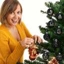 Giegxin 24 Pcs Nativity Scene Christmas Tree Ornaments Black Fabric Hanging Balls Christian Xmas Tree Ornament Religious Printing Pendant Gifts for Church Christmas Decorations Home Party Favors