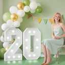 2.3FT 20 Marquee Numbers, 20 Light up Numbers 20th Birthday Decorations for Birthday Party Anniversary Backdrop