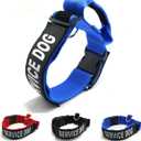 3 Colors 3 Sizes K.9 Service Dog Collar Tactical Collar Adjustable Nylon Basic Dog Collar with Reflective Patch for Large Dogs with 18.5"~23.5" Neck Girth (L, Blue, Collar Only)