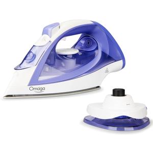 Cordless Iron for Clothes, 1550W 2-In-1 Cordless/Corded Steam Iron Rapid Heating, Ceramic Soleplate, 3-Way Auto-Off, Self-Cleaning, 12.85oz Water Tank Ironing Clothes for Home, Purple