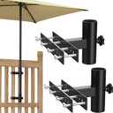 Patio Umbrella Holder for Deck Railing, Adjustable Patio Umbrella Base Outdoor Umbrella Stand, Outdoor Umbrella Holder Fixed Clip Deck
