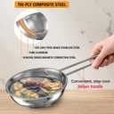 KSJONE 1.5 Cup Triply Stainless Steel Tadka Pan, 360 ml, Gas Stove Compatible, Ergonomic Cool touch Handle, Pans for Eggs, Spices, Melting Butter, Saag, Dal, Kadhi, Dhokla