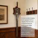 He Man's Sword of Power - All Metal Decorative Sword with Display Plaque, Leather Wrapped Handle, Stainless Steel Blade and Alloy Accessories