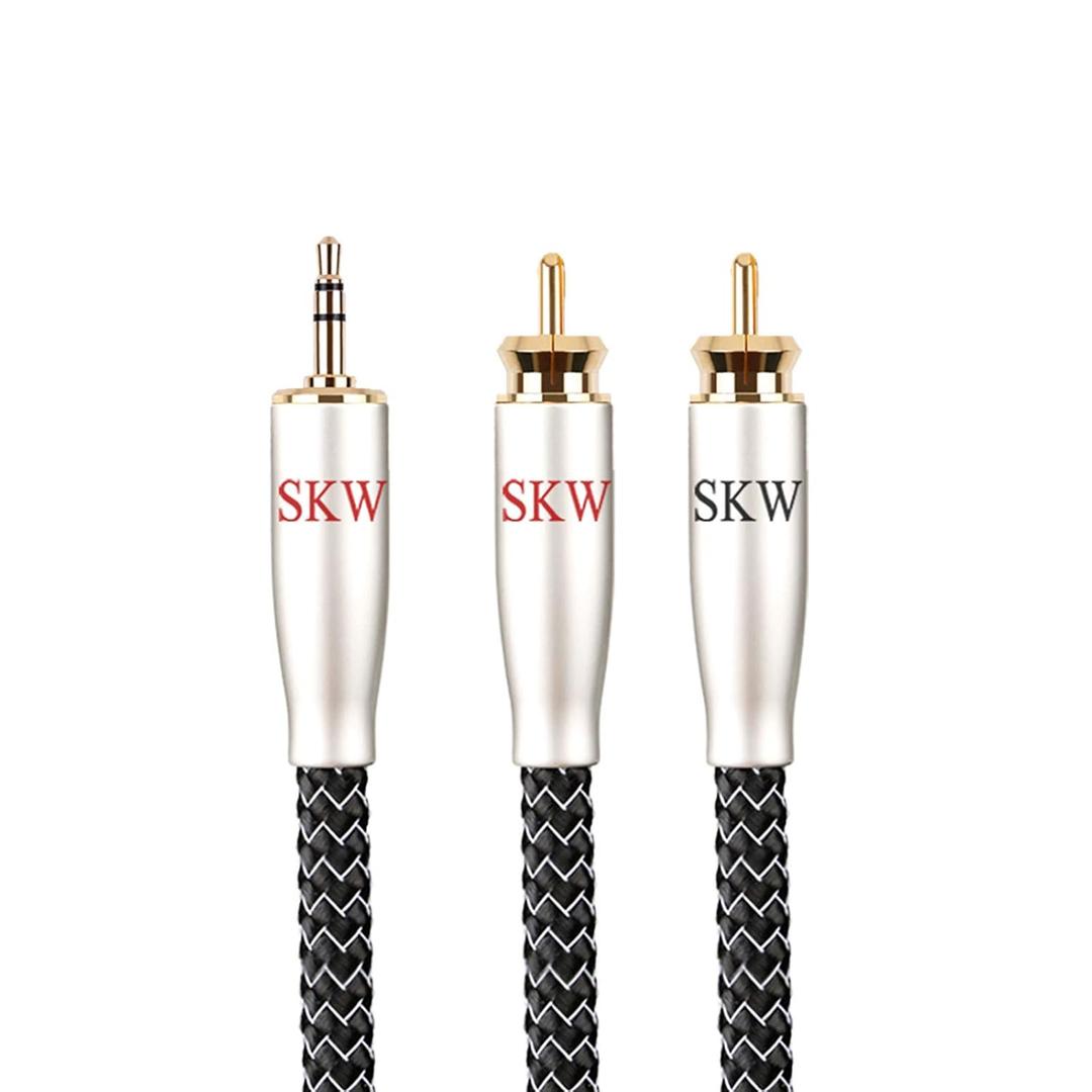 SKW High end WG Series 3.5MM to 2RCA Audio Stereo Cable 9.8ft/3M