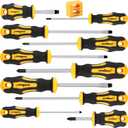 HORUSDY 11-Pieces Magnetic Screw driver, Magnetic 5 Phillips and 5 Flat Head Tips for Fastening and Loosening Seized