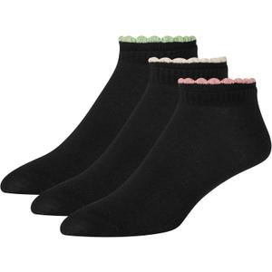 Ted Baker Women's Low Cut Double Cuff Socks (3-Pack) (Black)