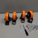 4 Inch Caster Wheels, Casters Set of 4, Heavy Duty Casters with Brake 2200 Lbs, Locking Industrial Swivel Top Plate Casters Wheels for Furniture and Workbench Cart,(Two Hardware Kits Include)