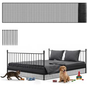 Pangda 240 x 12 Inch Cutable Under Bed Blocker for Pets and Toys Extra Tall Under Couch Blocker with Zip Ties Sofa Furniture Bumper Barriers for King and Queen Size Bed Stop Dogs Cats (Black)