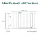 BABELIO Metal Baby/Dog Gate Extender, 5.5inch (14cm) White Pet Gate Extension, Extra Wide Pet Gate Accessories for Stairs & Doorways, NO Need Tools NO Drilling, 36" Tall
