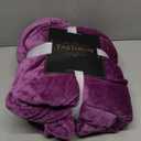 TASTHROW Large Flannel Fleece Throw Blanket, 60x80 Inch - Cozy Lightweight Thick Blanket - All Seasons Suitable for Women, Men and Kids (Purple)