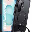 Oterkin for Samsung Galaxy S25 Ultra Case Waterproof,Magnetic Stand Case with [Built-in Screen Protector & Camera Protector] [IP68 Waterproof] [Full Body Protection] Rugged Case for S25 Ultra Blue