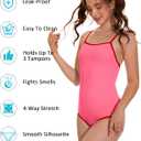 Beautikini Period Swimwear - One Piece Bathing Suit Menstrual Leakproof Swimsuit for Teen Girls and Women (Pink, S)