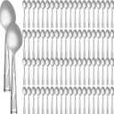 Lasnten 150 Pieces Dinner Spoons Set 7.24 Inches Silverware Spoons Bulk Stainless Steel Tablespoon Metal Classic Design Mirror for Home Restaurant Kitchen Mirror Polished Dishwasher Safe