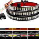 Nilight TR-04 Truck Tailgate Bar 60" Triple Row 504 LED Strip with Red Brake, White Reverse, Sequential Amber Turning Signals, Strobe Lights, (60" Light Strip)