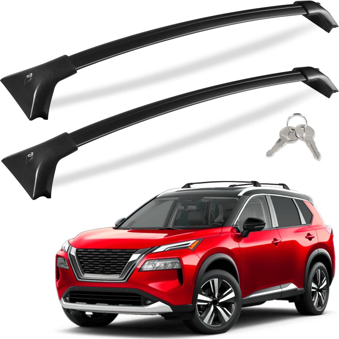 Lockable 260LBS Roof Rack Cross Bars Compatible with Nissan Rogue 2021 2022 2023 2024 2025 SV SL Platinum (with Flush Roof Rails), Heavy Duty Anti-Theft Aluminum Roof Rails Crossbars Rooftop