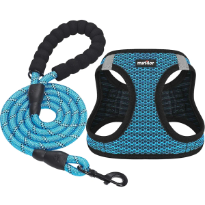 Dog Harness Step-in Breathable Puppy Cat Dog Vest Harnesses for Small Medium Dogs Blue