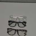 Gaoye Stylish Blue Light Glasses for Woman - Computer Glasses up to 99% Blue Light Blocking - Lightweight Frames - 3 pack (A1 Matte Black+leopard+transparent)