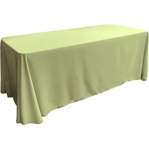 LA Linen Polyester Poplin Washable Rectangular Tablecloth, Stain and Wrinkle Resistant Table Cover 90x132, Fabric Table Cloth for Dinning, Kitchen, Party, Holiday 90 by 132-Inch, Sage