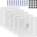 140mm Fan Filter PC Dust Filter Computer Fan Grills Dust Mesh Magnetic Frame PC Case Cover Dustproof PVC 50 Mesh(PVC, Gentleman Aesthetic, 140 * 140mm, 5pcs, White)