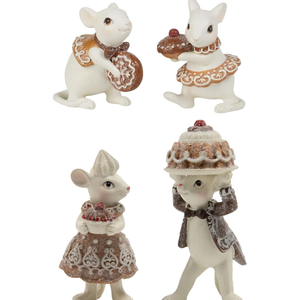 Braxio Gingerbread Christmas Mouse Sets, 4''