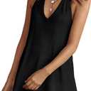 Panadila Womens Summer Two Piece Sets Beach Vacation Outfits Halter Neck Tank Top and Shorts Set Knit Lounge Clothes (Large, Black)