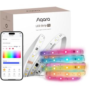 Aqara LED Strip T1,6.5 FT RGBIC Cuttable LED Strip Lights,16 Million Colors/Tunable White/Gradient Effects,Supports Apple Homekit,Alexa,Matter Over Bridge,Requires Zigbee 3.0 Hub
