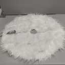 iMucci 2025 Update Wool Fur White Tree Skirt Small Christmas Tree Skirt Snowy White Plush Velvet Christmas Tree Skirt Holiday Party Decoration 24inch Mini