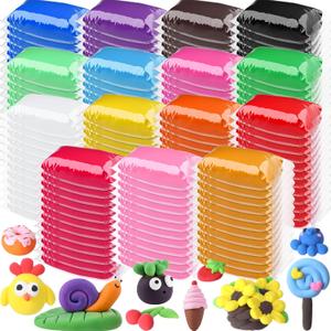 VioraWhite 72 Pcs 38oz Air Dry Clay Bulk Modeling Ultra Lightweight Foam Modeling Clay for Kids Adults DIY Gifts Party Arts Crafts and School Project Supplies(15 Colors)