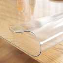 LovePads Frosted Table Cover Protector 38 x 64 Inch, 1.5mm Thick Plastic Table Cover, Table Protector for Dining Room Table, Waterproof Vinyl Tablecloth Table Pad Mat for Kitchen, Writing Desk