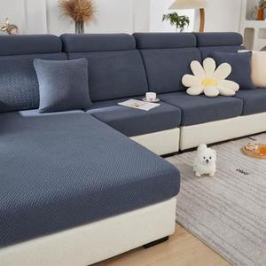 Disayu Sofa Covers Couch Covers for Sofa Pet Friendly Couch Cushion Covers Universal Sofa Covers Washable Stretch Slipcovers for Sectional Sofa (Texture Metal Gray,Large Single Seat Cover)