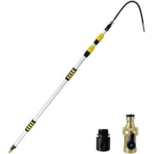 20FT Reach Gutter Cleaning Tools from Ground,Rain Gutter Cleaning Tool from Ground with Bendable Nozzle, Suitable for 2-Story Residential Buildings, Roof Maintenance, and Dirt Removal