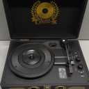 Vinyl Record Player Bluetooth Turntable 3-Speed Suitcase Portable Vintage Belt-Driven Record Player with Built-in Speakers RCA Line Out AUX in Headphone Jack LP Recording to Convert Records to MP3