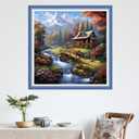 DMCVIVR Stamped Cross Stitch Kits for Adults Beginners Embroidery Kits 11CT Needlepoint Kits Cross Stitch Patterns Embroidery Patterns&Creek Scenery 18x18 inch (Handicraft44)