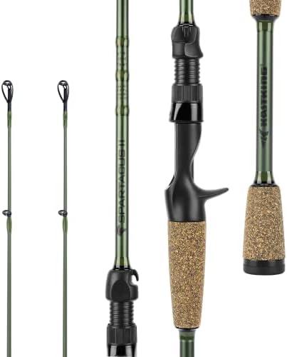 KastKing Spartacus II Fishing Rods - IM6 Graphite Blanks Casting & Spinning Rods, 2-Piece Rods with Extra Tip Section, PTS Power Transition System, KastFlex Technology, Rubber Cork Handle