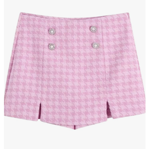 Women Plaid Two-Piece Set Vintage Office V Neck Short Blazer Elegant Mini Skirts Suits, Size -XXL