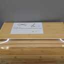 Large bread box bread basket wooden box storage boxes kitchen counter organizer, roll top breadbox. bread boxes for kitchen countertop. Bamboo wooden boxes. (Natural)